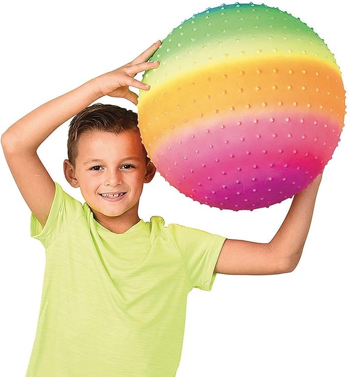 Jumbo Large Rainbow PVC Knobby Playground Ball (1)