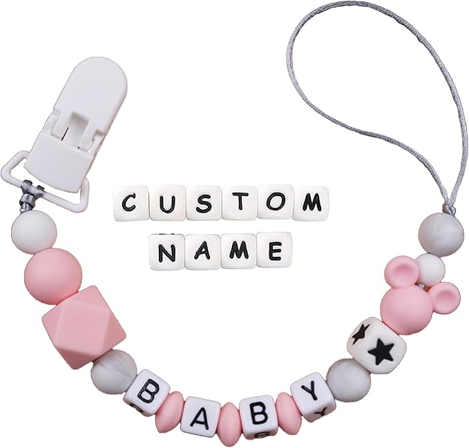 Personalized Pacifier Clip Customized Pacifier Clip with Custom Name Custom Pacifier Clip Holder with Name
