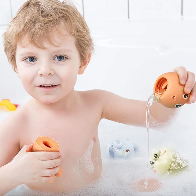 AMCHSURI Squirting Animal Bath Toys for Babies 6-18M & Toddlers 1-3Y | Spray Water Toys for Bathtub, Pool, Shower Play | Fun Bath Gift for Boys Girls