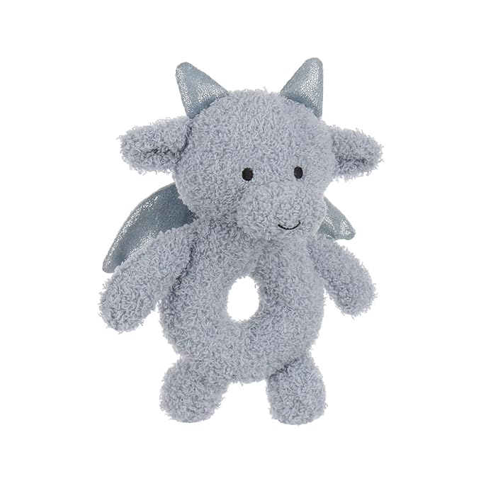 Apricot Lamb Dragon Rattle Soft Baby Rattle for Boys and Girls, Plush Stuffed Animal Rattle Toy Lovey for The Newborn, 0-3 Months, 0-6 Months and Above