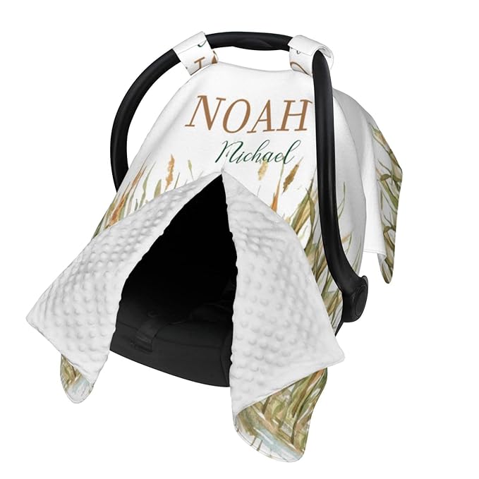 Personalized Baby Car Seat Canopy with Name – Wild Duck Theme, Custom Minky Nursing Cover for Boys & Girls, Soft Stroller Cover for Infants & Newborns, Carseat Canopy for Breastfeeding