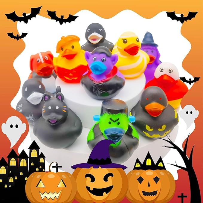 27 Pcs Halloween Party Favors Rubber Ducks,Baby Showers Accessories Bath Toys for Kids Halloween Decorations Trick or Treat Supplies Goodie Bag Fillers(Halloween)