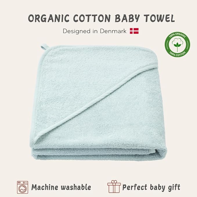 Hooded Baby Towel - 100% Organic Cotton Baby Bath Towels – Baby Towels, Baby Bath Towels for Baby Boy, 32" x 32" Super-Soft and Absorbent Baby Towels for Newborn (Baby Blue)