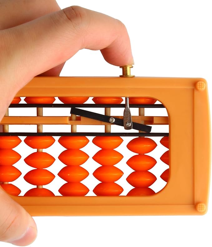 Larcele Bead Arithmetic Counting Abacus with Reset Button,13 Column SP-02 (Yellow 2)