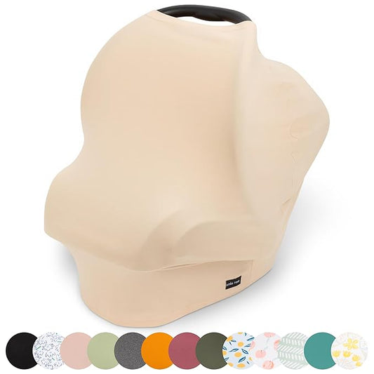 Simka Rose Car Seat Cover for Babies – Multipurpose, Breathable Nursing Cover and Baby Car Seat Canopy - 360 Coverage - Breastfeeding Privacy, Shopping Cart and High Chair Cover - Newborn Essential