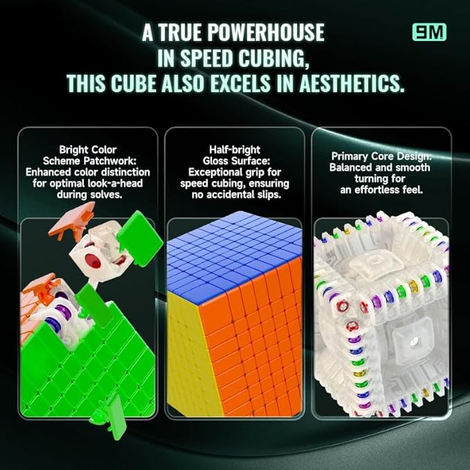 Bukefuno QY Magnetic 9x9 Speed Cube 68MM Magic Stickerless 9 M Education Toys Puzzle Cube 2024 QY 9x9x9 Professional Magnetic Cube