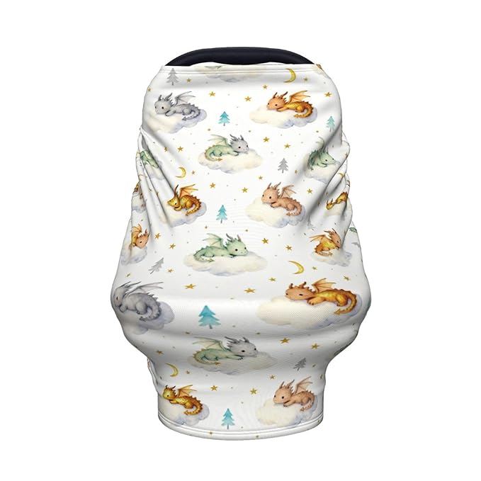 Cute Dragon Car Seat Covers Baby Multi-Use Car Seat Canopy Carrier Cover, Breathable Breastfeeding Cover Boys & Girls