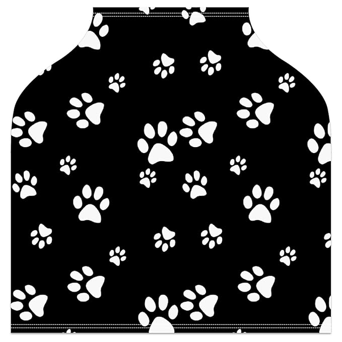 Baby Car Seat Stroller Covers Dog Paw Print Black Nursing Cover Breastfeeding Scarf Soft Breathable Stretchy Coverage Carseat Canopy Cover for Boys and Girls Soft Breathable Multi Use
