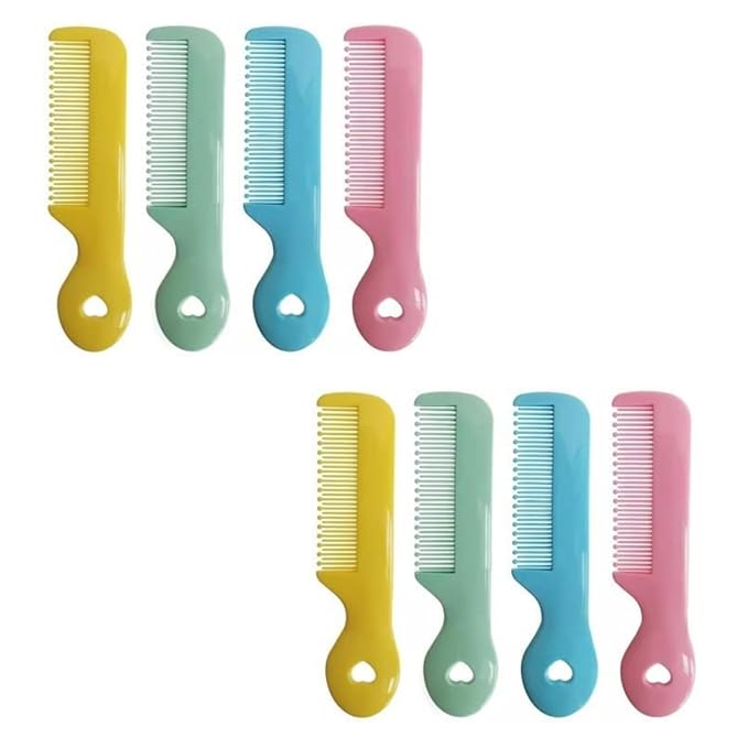 8Pcs Colorful Round Tip Bristles Baby Cute Comb Baby Grooming For Sensitive Scalp Skin, for Nursery Newborn Infant Girl Boy Kids Comb Baby Grooming and Healthcare Kits