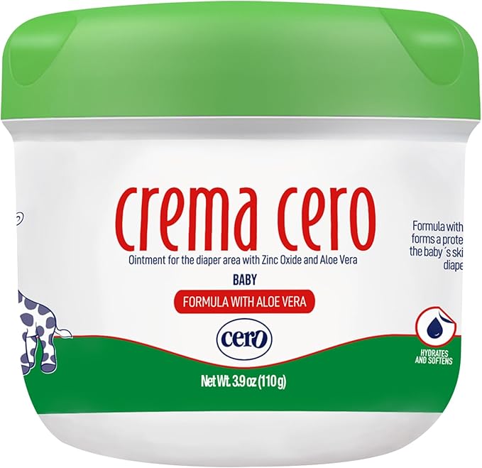 Diaper Rash Cream with Zinc Oxide & Aloe Vera for Babies – Crema Cero 3.9 oz | Fast Relief Ointment, Protective Barrier | Paraben-Free, Gentle for Newborns & Sensitive Skin