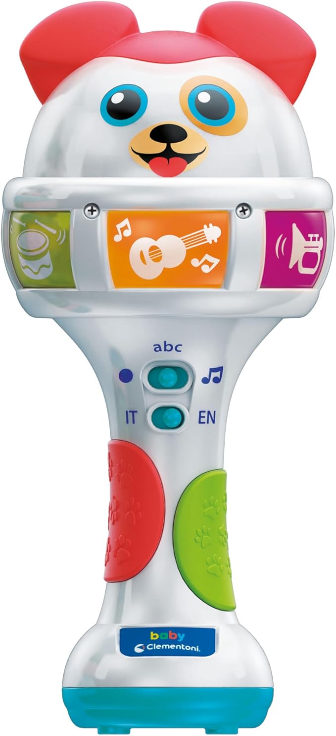 Clementoni Baby Maracas Puppy Friends - 2 Maracas for 6 Months, Early Childhood Musical Game, Percussion to Shake Like a Rattle, Interactive Electronic Musical Instrument, 17985