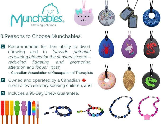 Munchables Navy Camo Sensory Chewelry Necklace
