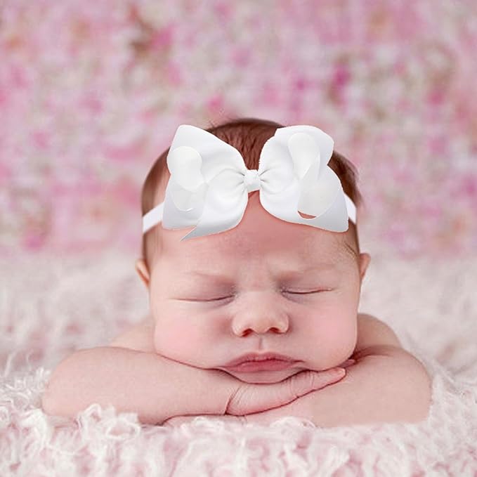 2Pcs Baby Girl Infant Large Hair Bow Headband Toddler Hair Band Accessories
