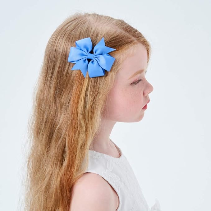 40PCS 3 Inch Hair Bows for Girls Grosgrain Ribbon Toddler Accessories with Alligator Clip Bow Baby Kids Teens