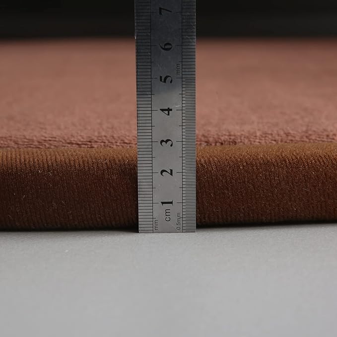 Loartee Thick Kids Round Rug - Coral Velvet Area Rugs, Memory Foam Circular Carpet for Nursery Playroom Home Decor Dormitory, Diameter 71 inch, Coffee