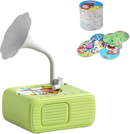 2026 New Kids Phonograph with 99 Cards – Toddler Record Player, Kids Storytelling Machine, Music Player for 3+ Years Old, Educational Phonograph for Boys and Girls (Green)