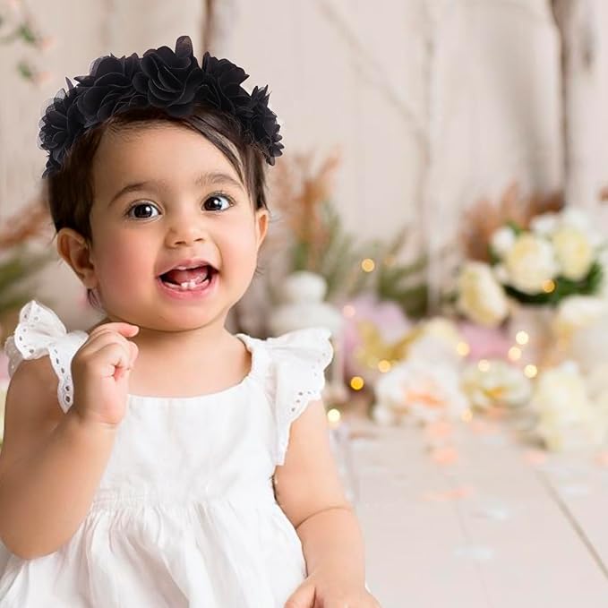 New Model Baby Girl Nylon Headbands Nylon Flower Elastic Hairbands 3pcs Hair Accessories Gift for Newborn Infant Toddlers (BF-XKFD002)