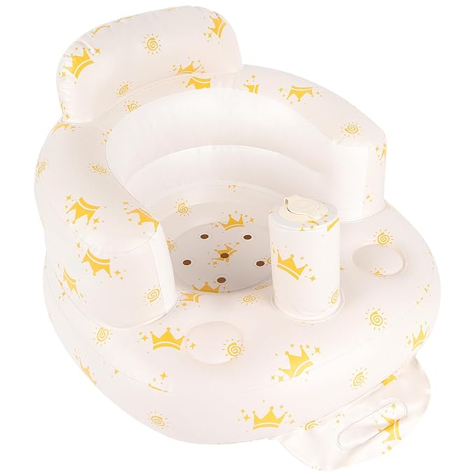TDTOK Inflatable Baby Seat for Baby 3 Months Up, Portable Sit Me Up Floor Seat with Built in Air Pump Chair with Back Support