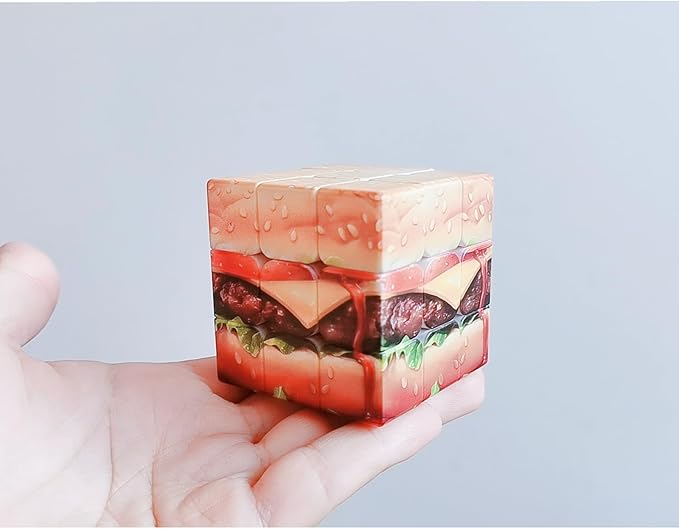 Cuberspeed Yummy Hamburger 3x3 UV Printing Speed Cube Educational Puzzles Sandwich 3x3 Cube Toys for Kids