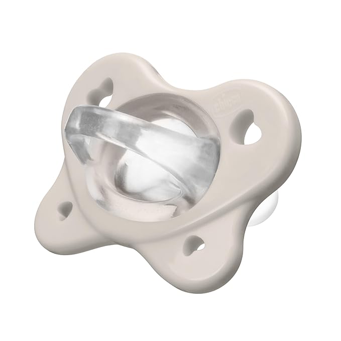 Chicco PhysioForma Dual Soft Orthodontic Pacifier for Babies 2-6 Months, 100% Soft Silicone, Supports Breathing, One-Piece Design, Included Sterilizing Case, BPA Free, 2-Pack, Pearl/Ballet Slipper