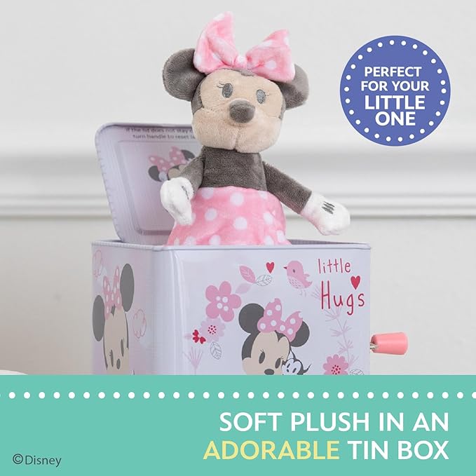 Disney Baby Minnie Mouse Jack-in-The-Box - Musical Toy for Babies- Pink