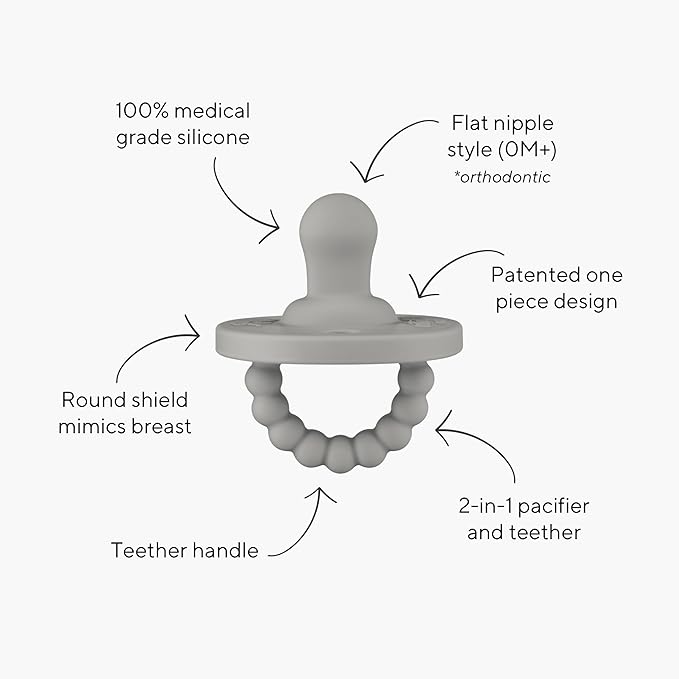 Ryan & Rose Cutie PAT Pacifier Teether 10 Pack Assorted Colors (Collins (Girl), Flat)