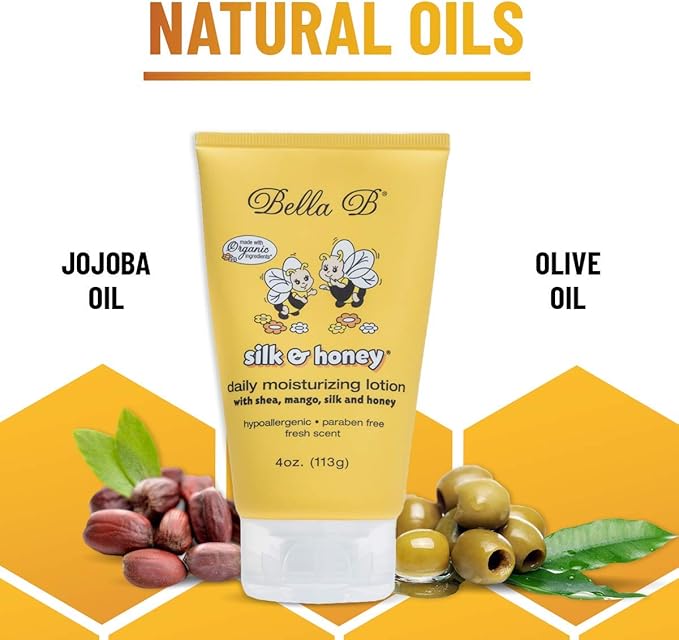 BELLA B Silk & Honey 4 oz - Baby Lotion - Baby Bella - Pregnancy Lotion - Belly Butter For Pregnancy - Pregnancy Cream - Baby Moisturizer - Baby Body Lotion - Moisturizing Lotion For Baby