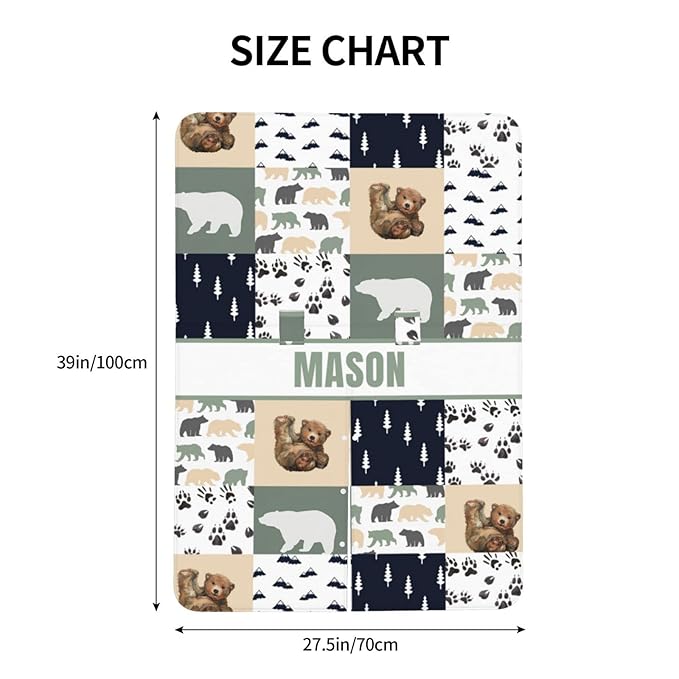 Personalized Baby Car Seat Canopy for Babies, Custom Name Car Seat Covers for Girls and Boys, Opening Minky Nursing Breastfeeding Cover for Infant, Carseat Canopies for Newborn (Woodland Cute Bear)