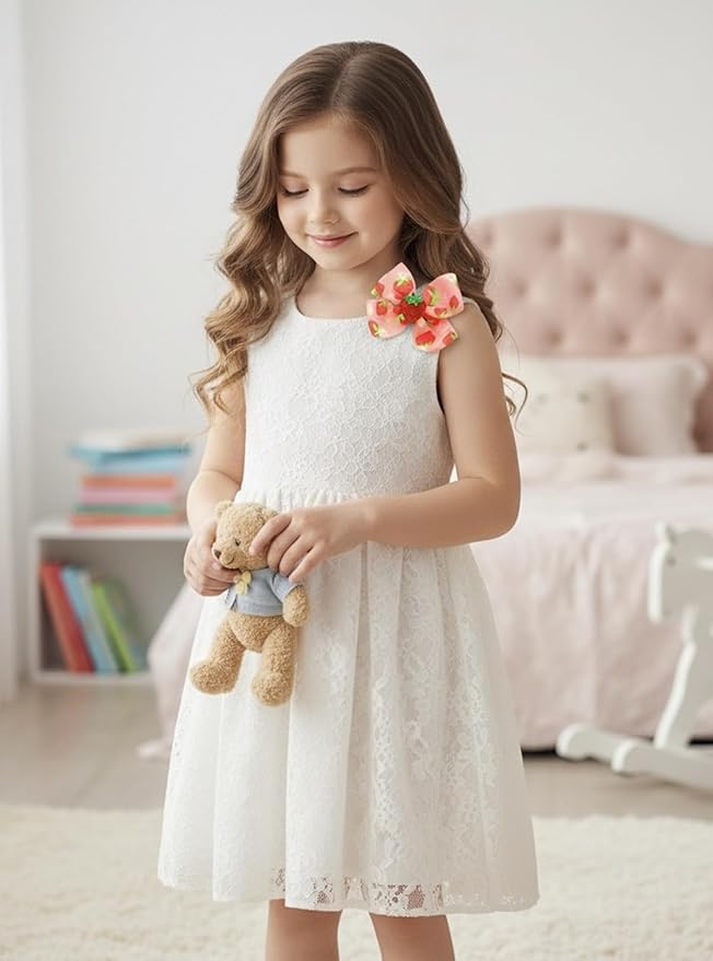 AACKS Kids Girls Strawberry Hair Bows Strawberry Hair Accessroies Fruit Hair Barrettes Strawberry Ribbon Bow
