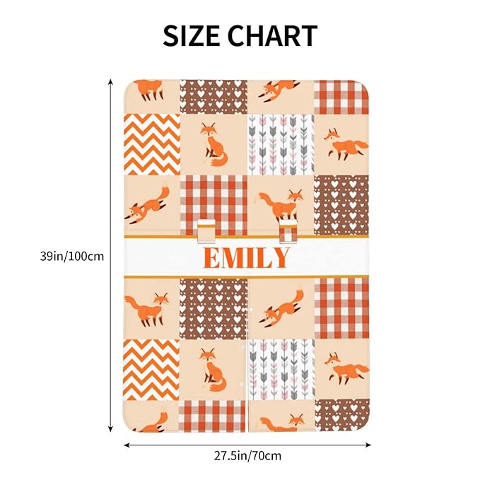 Personalized Baby Car Seat Canopy for Babies, Custom Name Car Seat Covers for Boys and Girls, Opening Minky Nursing Breastfeeding Cover for Infant, Carseat Canopies for Newborn (Cute Fox)