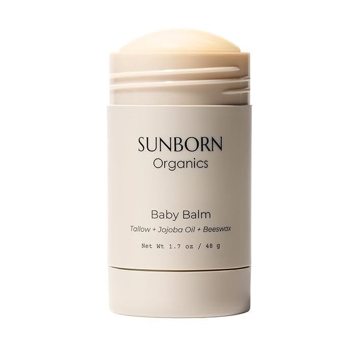 Baby Balm | 3 Natural Ingredient Moisturizing Stick for Eczema Relief, Sensitive Skin & Diaper Rash | Grass-Fed Tallow, Organic Jojoba & Beeswax | Lab Tested Baby-Safe, Made in USA