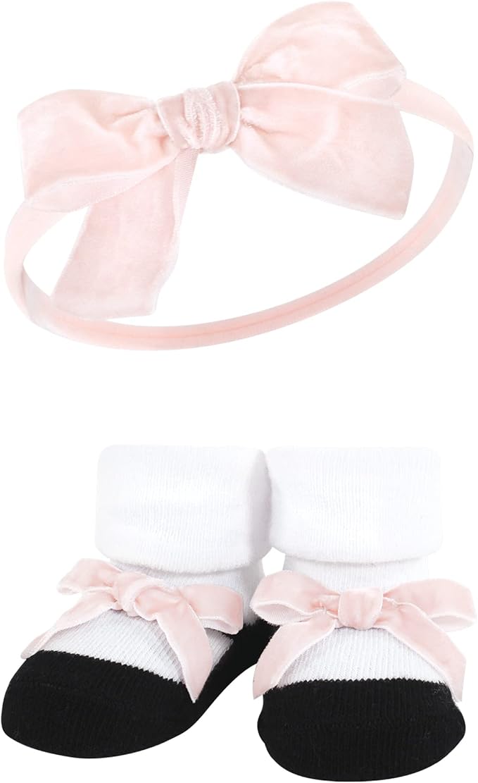 Hudson Baby Girl's Headband and Socks Giftset