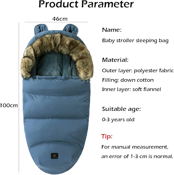 Pram Footmuff,Stroller Padded Footmuff Cover Cosy Toes,Baby Winter Foot Cover,Warmth,Windproof, Waterproof, Cold Resistant, Washable (Sea Blue)