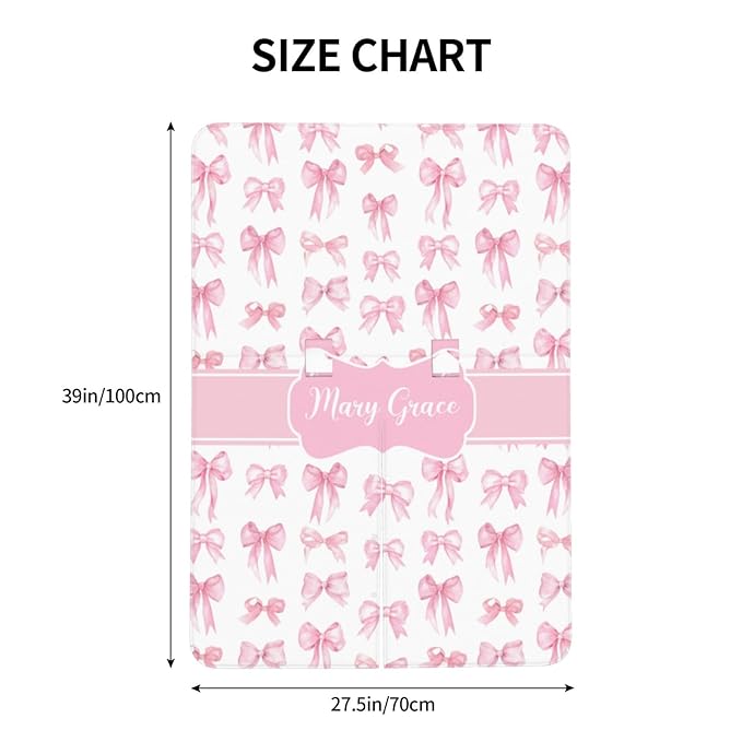 Personalized Baby Girl Car Seat Canopy for Babies, Custom Name Baby Car Seats Cover for Girls, Pink Bow Opening Minky Nursing Breastfeeding Covers for Infant, Carseat Canopies for Newborn