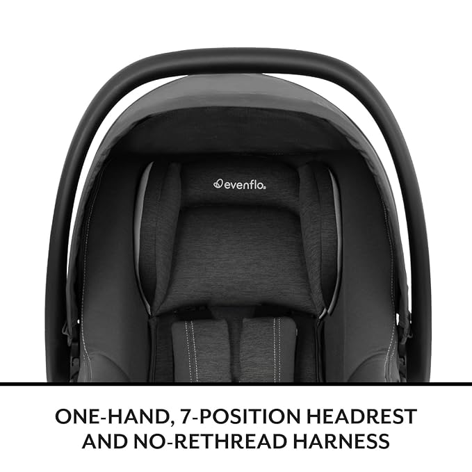 Evenflo LiteMax NXT Rear-Facing Lightweight Preemie and Infant Car Seat 3-30lbs. with SensorSafe. Easy Install with Base (Anchor Gray)