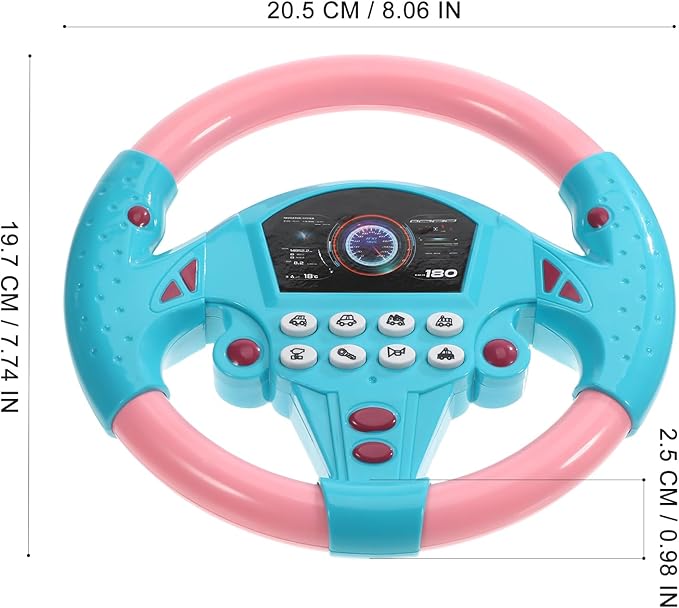 TOYANDONA Toddler Steering Wheel Toy for Kids Simulated Driving Controller Electric Early Learning Educational Musical Toy Pretend Driving Seat for Children Boys and Girls 4 5 6 Years Old