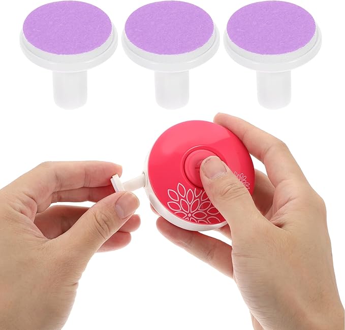 Beaupretty 12 Pcs Nail File Pads Nail Trimmers Replacement Pad Grinding Heads Polish Disc for Electric Nail Trimmer Clippers Purple