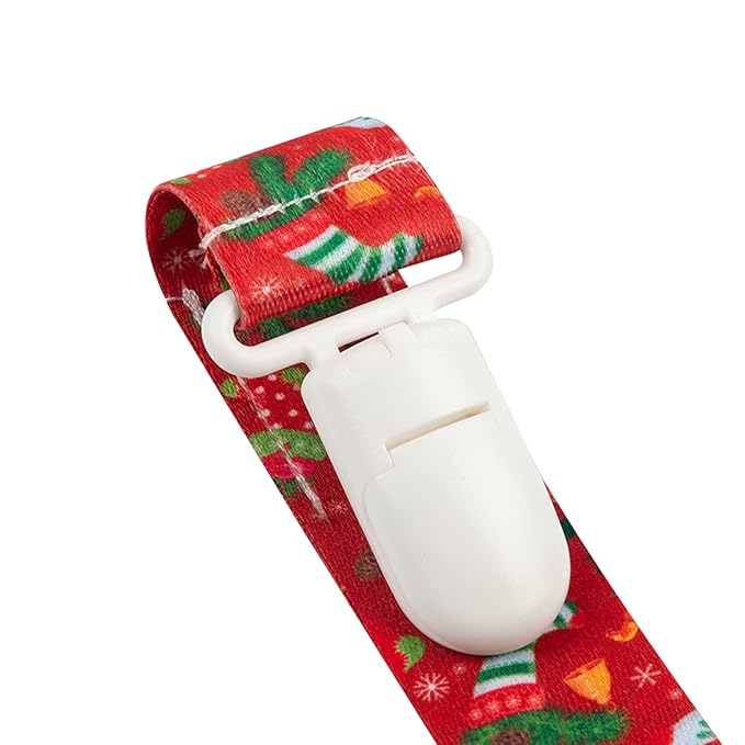 babygoal Christmas Pacifier Clips, 6 Pack Binky Paci Holder and Leash Fits for Most Pacifiers,Binkies and Xmas Gift