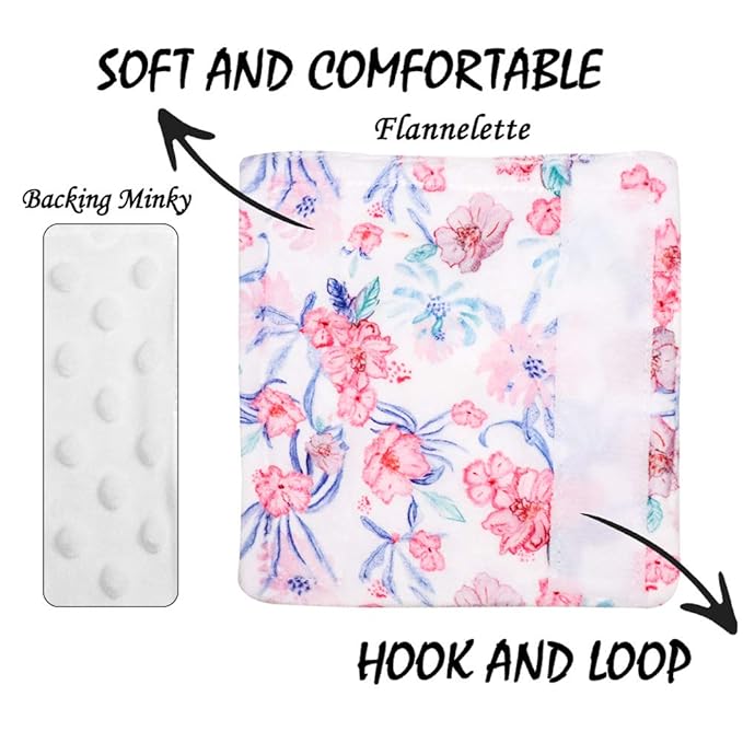 Baby Car Seat Belt Covers, Floral Stroller Seat Strap Covers, Car Seat Straps Shoulder Pads for Girls Boys, Mink Seat Belt Protectors for Car Seats/Pushchair, for Kids Newborn Infants Toddlers