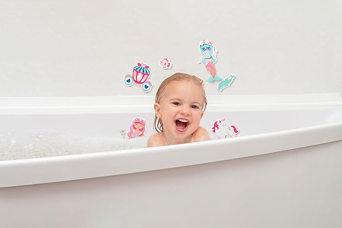 Stephen Joseph, Floating Foam Bath Character 10-Piece Toy Set, Princess (SJ1148), Small