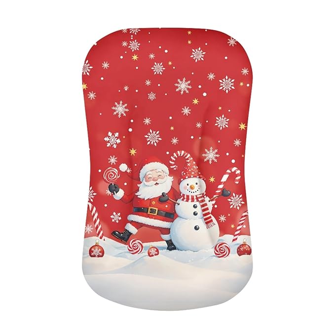Santa Claus Snowman Baby Lounger Cover Only, Newborn Nest Cover, Soft Portable Baby Nest Replacement-Cover Christmas Breathable Infant Lounger Protector, Newborn Essential
