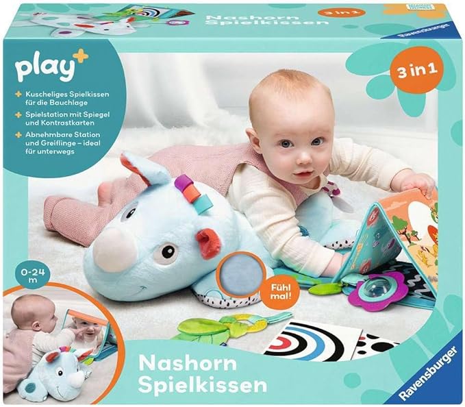 Play+ Nashorn Spielkissen (für Die Bauchlage)