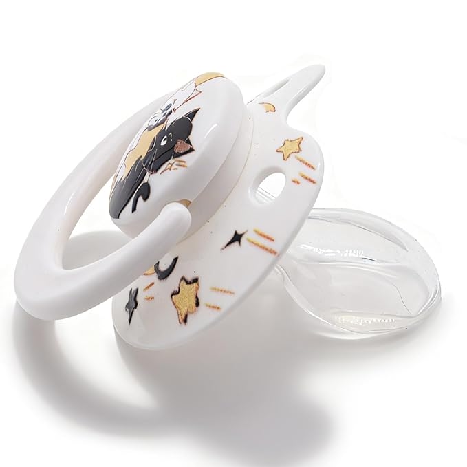 Adult Pacifier for Anxiety: Cute Paci Large Shield for Sleep - Handle Binky with Pacifier Holder Clips