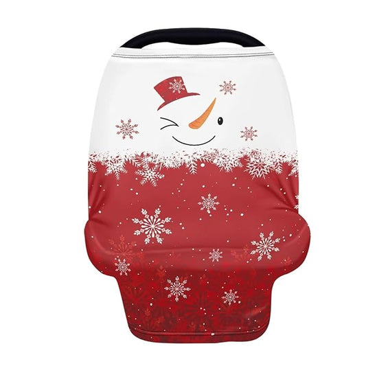 Snowman Nursing Breastfeeding Covers Multipurpose Infant Seat Cover Canopy Christmas Decorations Outdoor,High Chair/Stroller Covers/Stroller