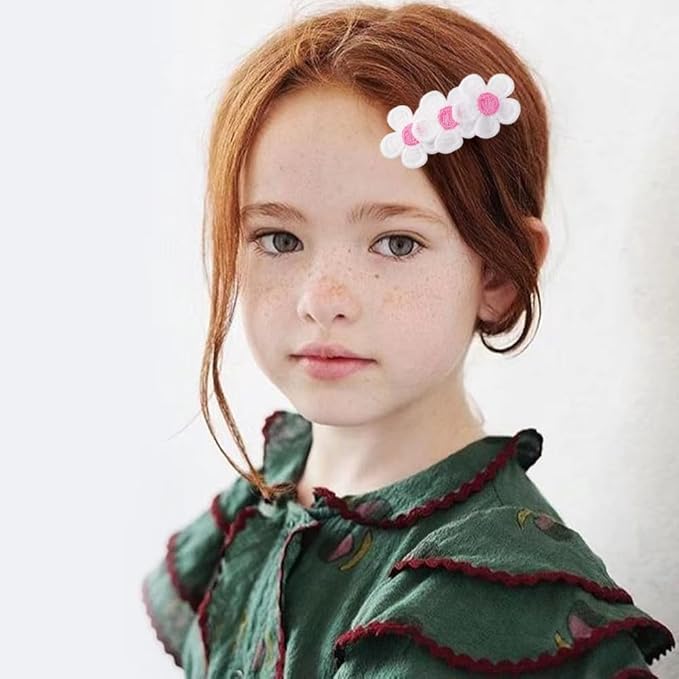 Sunflower Snap Hair Clips White Daisy Flower Hair Clips Hair Hairpin for Girls Women Kids (yellow)