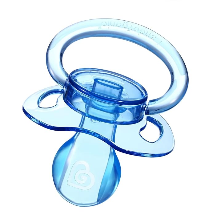 Landofgenie Large Shield Adult Size Pacifiers Bone Shape Transparent Design Pacifier Blue