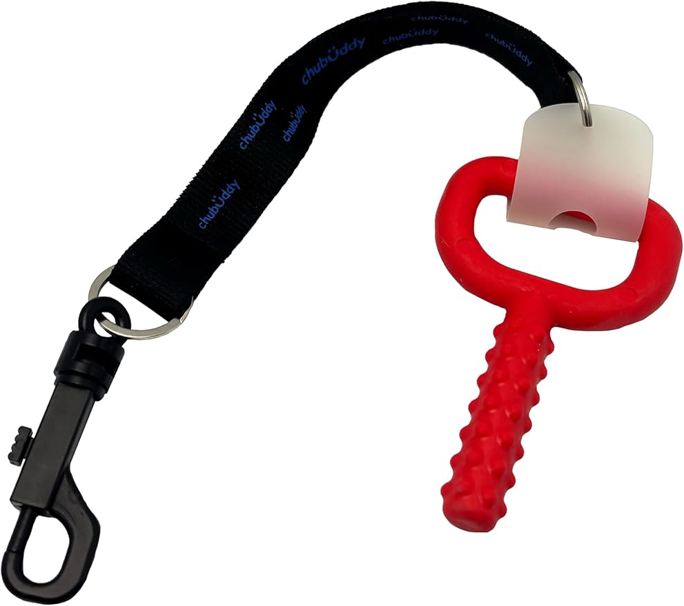 ChuBuddy Chewy Holder 4 Pack: Two Black Clip-On Tether Bracelets & Two Black Neck Lanyards for Autism, ADHD, Oral Sensory Needs, Special Needs, or Anxiety – Ages 3+