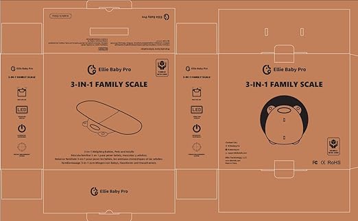 Ellie Digital Baby Scales, Multi-Function Scale for Infant, Toddler & Pet, LED Display Weighing Scale for Newborns, Cats & Dogs, Large Capacity for Family Weight Tracking at Home