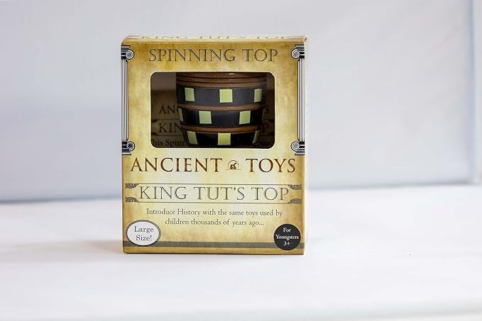 – Wooden Spinning Top - King TUT’s Top - Perfect Way to Introduce History with Toys Used by Children Thousands of Years Ago. Packaged in Attractive Gift Box with Spinning String!