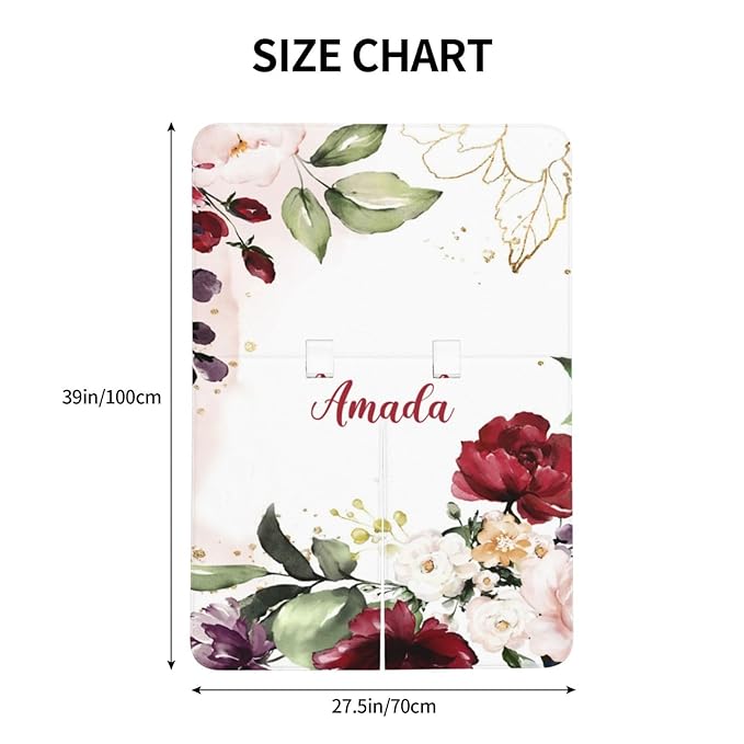 Personalized Baby Car Seat Canopy for Babies, Custom Name Car Seat Covers for Baby Girl, Floral Red and Pink Opening Minky Nursing Breastfeeding Cover for Infant, Carseat Canopies for Newborn
